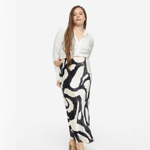 Midi silk skirt